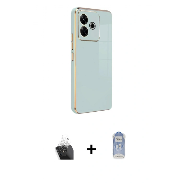 MARSİLYAN™- Redmi 13 4G Kılıf Yankı Serisi - Siyah Joko Magic 5D Cam + Kamera Lens Koruma Cam - SF