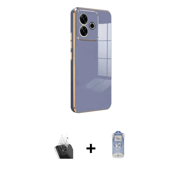 MARSİLYAN™- Redmi 13 4G Kılıf Yankı Serisi - Siyah Joko Magic 5D Cam + Kamera Lens Koruma Cam - SF