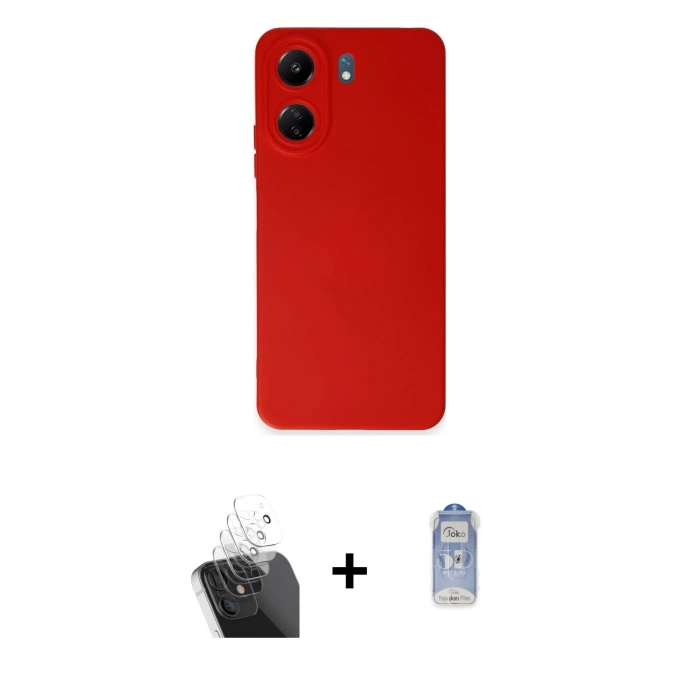 MARSİLYAN™- Redmi 13C Kılıf Ahenk Serisi - Siyah Joko Magic 5D Cam + Kamera Lens Koruma Cam - SF
