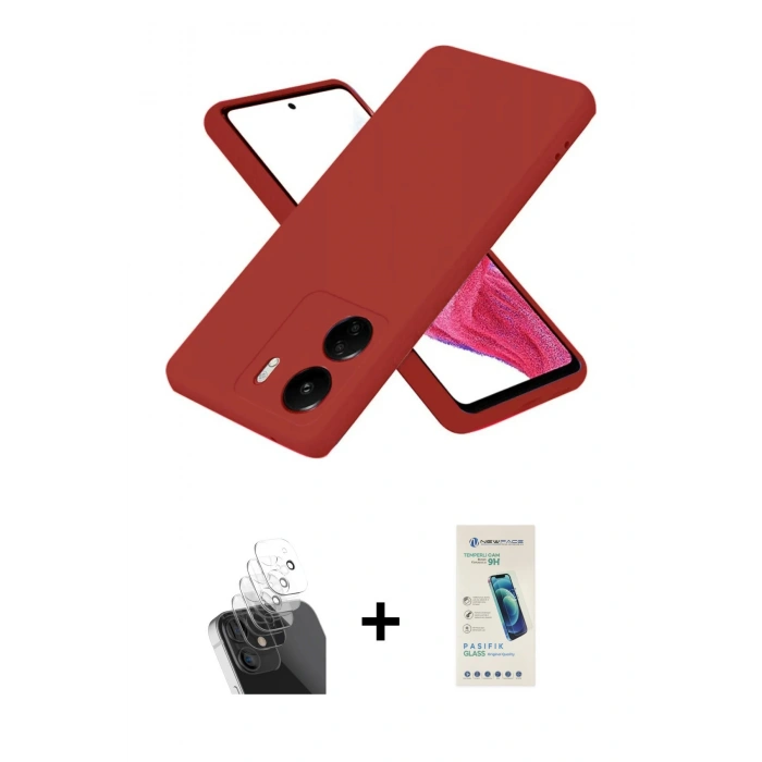MARSİLYAN™- Redmi 13C Kılıf Kozmos Yansıma Özel Seri - Şeffaf Pasifik Cam Ekran Koruyucu + Kamera Lens Koruma Cam - SF