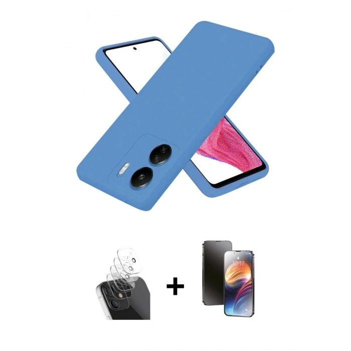 MARSİLYAN™- Redmi 13C Kılıf Kozmos Yansıma Özel Seri - Siyah 3D Antistatik Mat Seramik Nano Ekran Koruyucu + Kamera Lens Koruma Cam - SF