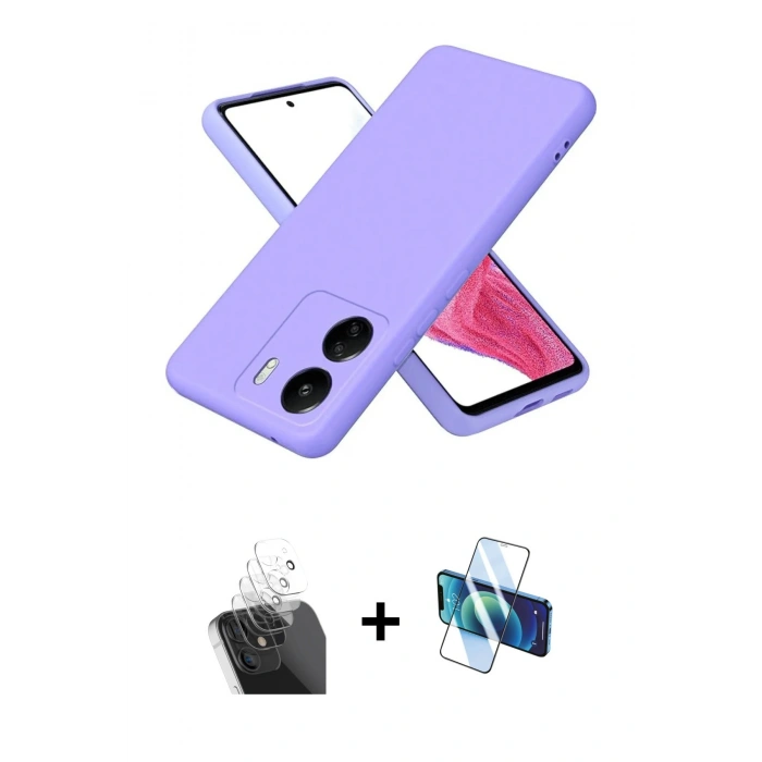 MARSİLYAN™- Redmi 13C Kılıf Kozmos Yansıma Özel Seri - Siyah 3D Antistatik Seramik Nano Ekran Koruyucu + Kamera Lens Koruma Cam - SF