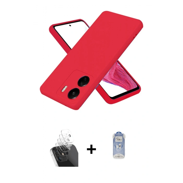 MARSİLYAN™- Redmi 13C Kılıf Kozmos Yansıma Özel Seri - Siyah Joko Magic 5D Cam + Şeffaf Kamera Lens Koruma Cam