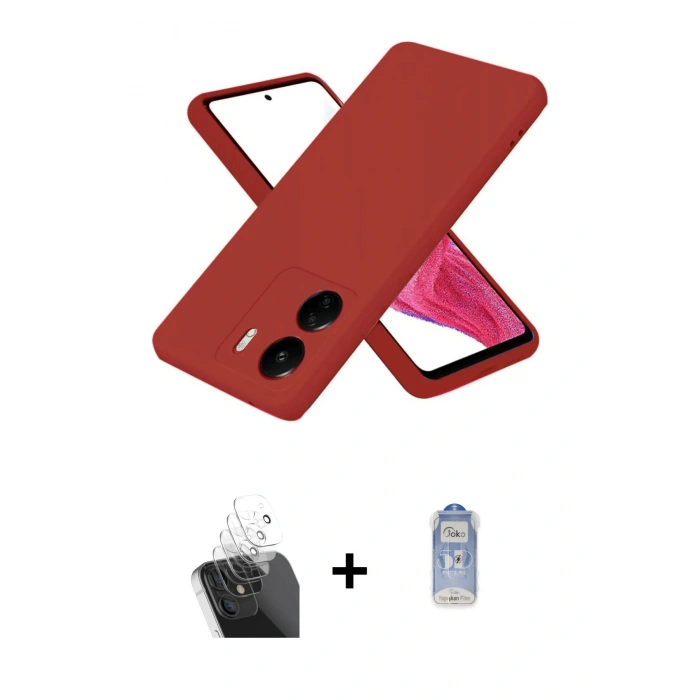 MARSİLYAN™- Redmi 13C Kılıf Kozmos Yansıma Özel Seri - Siyah Joko Magic 5D Cam + Şeffaf Kamera Lens Koruma Cam