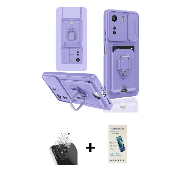 MARSİLYAN™- Redmi 13C Kılıf Vadi Form Prime - Şeffaf Pasifik Cam Ekran Koruyucu + Kamera Lens Koruma Cam - SF