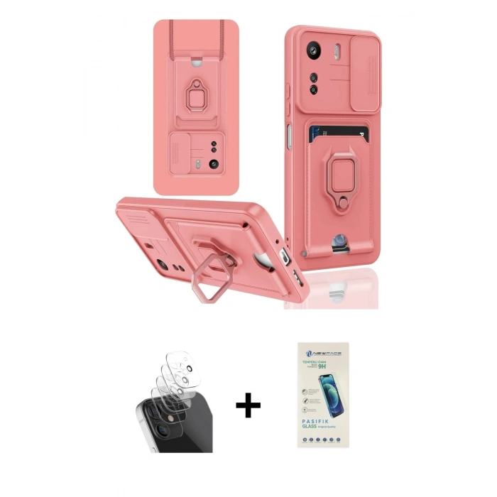 MARSİLYAN™- Redmi 13C Kılıf Vadi Form Prime - Şeffaf Pasifik Cam Ekran Koruyucu + Kamera Lens Koruma Cam - SF