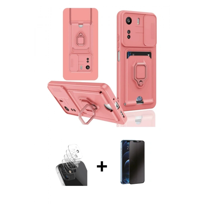 MARSİLYAN™- Redmi 13C Kılıf Vadi Form Prime - Siyah 3D Antistatik Hayalet Cam Ekran Koruyucu + Kamera Lens Koruma Cam - SF