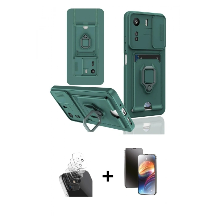 MARSİLYAN™- Redmi 13C Kılıf Vadi Form Prime - Siyah 3D Antistatik Mat Seramik Nano Ekran Koruyucu + Kamera Lens Koruma Cam - SF