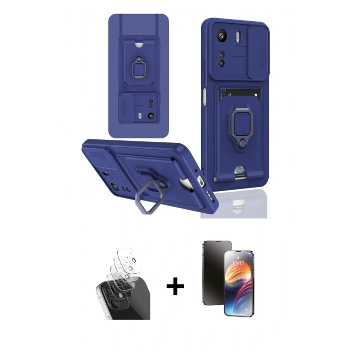 MARSİLYAN™- Redmi 13C Kılıf Vadi Form Prime - Siyah 3D Antistatik Mat Seramik Nano Ekran Koruyucu + Kamera Lens Koruma Cam - SF
