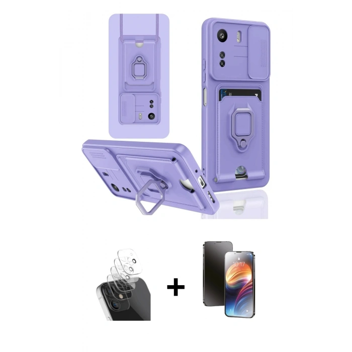 MARSİLYAN™- Redmi 13C Kılıf Vadi Form Prime - Siyah 3D Antistatik Mat Seramik Nano Ekran Koruyucu + Kamera Lens Koruma Cam - SF