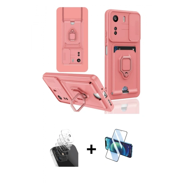 MARSİLYAN™- Redmi 13C Kılıf Vadi Form Prime - Siyah 3D Antistatik Seramik Nano Ekran Koruyucu + Kamera Lens Koruma Cam - SF