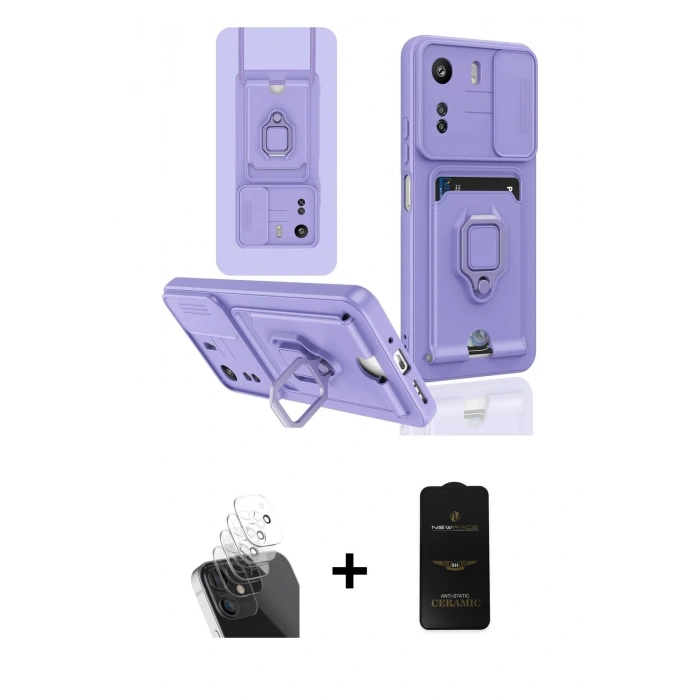 MARSİLYAN™- Redmi 13C Kılıf Vadi Form Prime - Siyah 6D Antistatik Mat Seramik Hayalet Nano Ekran Koruyucu + Kamera Lens Koruma Cam - SF