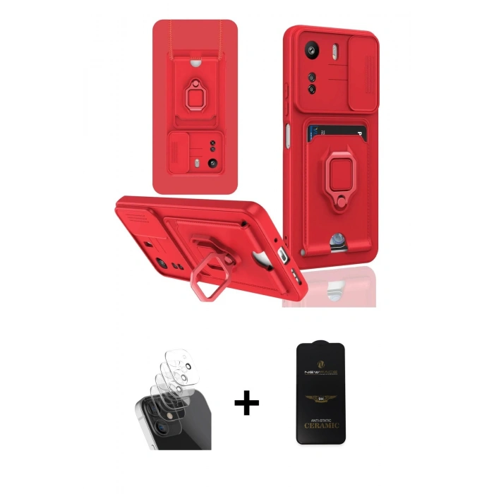 MARSİLYAN™- Redmi 13C Kılıf Vadi Form Prime - Siyah 6D Antistatik Mat Seramik Hayalet Nano Ekran Koruyucu + Kamera Lens Koruma Cam - SF