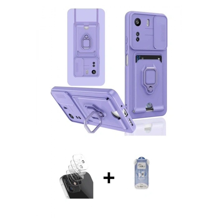 MARSİLYAN™- Redmi 13C Kılıf Vadi Form Prime - Siyah Joko Magic 5D Cam + Kamera Lens Koruma Cam - SF