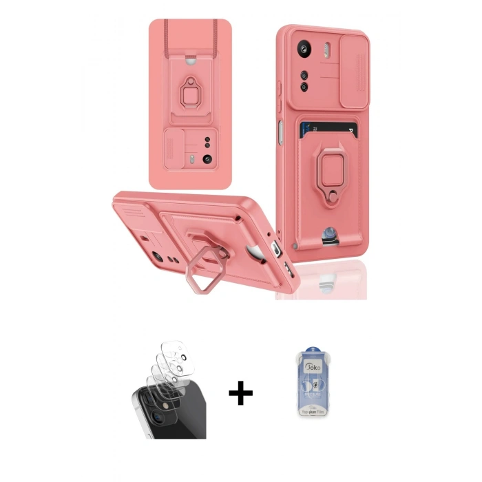 MARSİLYAN™- Redmi 13C Kılıf Vadi Form Prime - Siyah Joko Magic 5D Cam + Kamera Lens Koruma Cam - SF