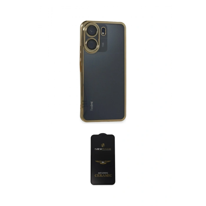 MARSİLYAN™- Redmi 13C Kılıf Vadi Minimal - Siyah 6D Antistatik Mat Seramik Hayalet Nano Ekran Koruyucu