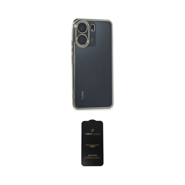 MARSİLYAN™- Redmi 13C Kılıf Vadi Minimal - Siyah 6D Antistatik Mat Seramik Hayalet Nano Ekran Koruyucu