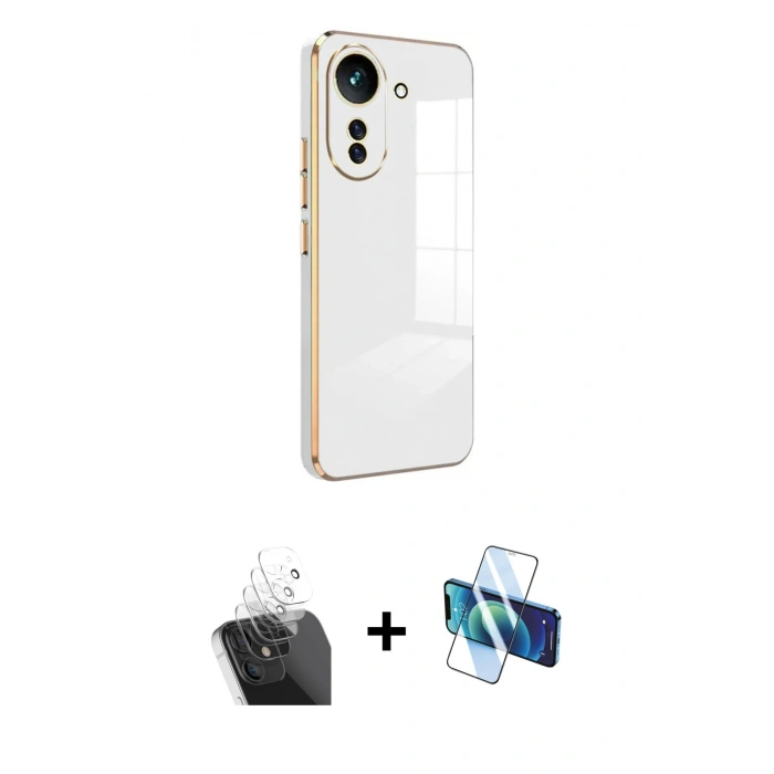 MARSİLYAN™- Redmi 13C Kılıf Yankı Serisi - Siyah 3D Antistatik Seramik Nano Ekran Koruyucu + Kamera Lens Koruma Cam - SF