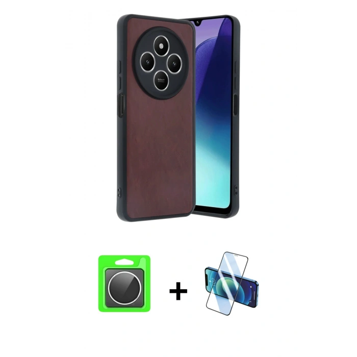 MARSİLYAN™- Redmi 14C Kılıf Kıvılcım Işık Serisi - Siyah 3D Antistatik Seramik Nano Ekran Koruyucu + Raze Metal Kamera Lens - GS
