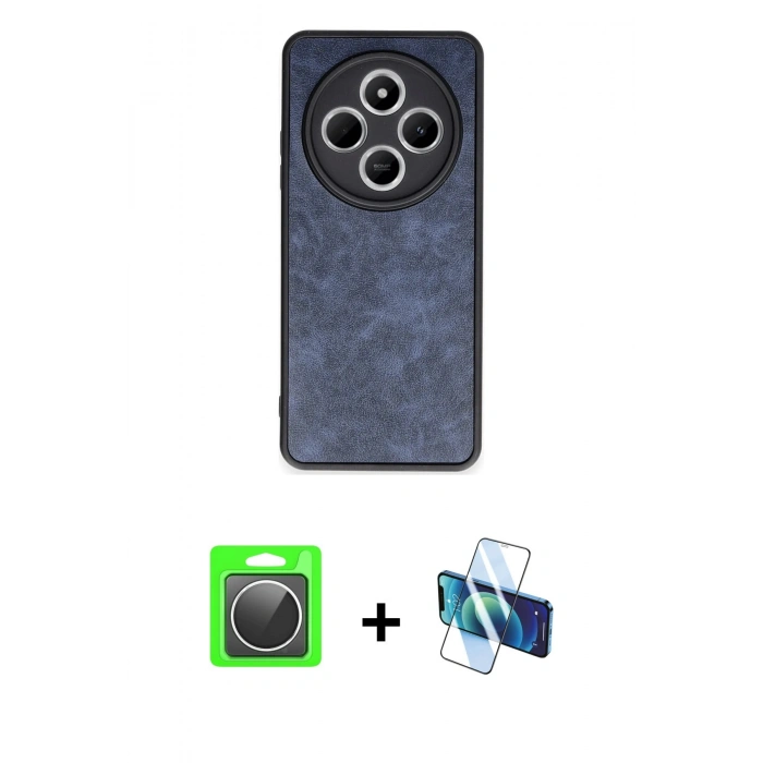 MARSİLYAN™- Redmi 14C Kılıf Kıvılcım Işık Serisi - Siyah 3D Antistatik Seramik Nano Ekran Koruyucu + Raze Metal Kamera Lens - GS