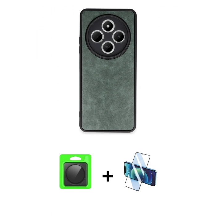 MARSİLYAN™- Redmi 14C Kılıf Kıvılcım Işık Serisi - Siyah 3D Antistatik Seramik Nano Ekran Koruyucu + Raze Metal Kamera Lens - SH