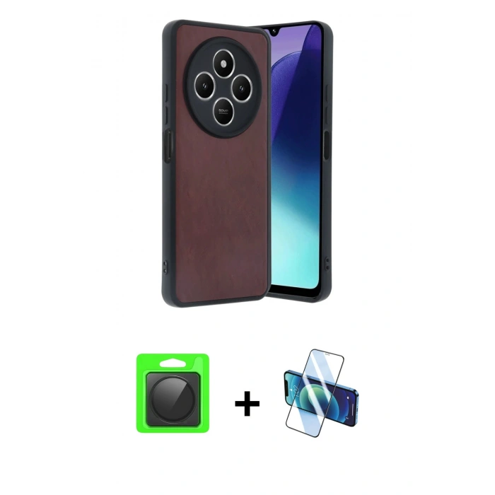 MARSİLYAN™- Redmi 14C Kılıf Kıvılcım Işık Serisi - Siyah 3D Antistatik Seramik Nano Ekran Koruyucu + Raze Metal Kamera Lens - SH