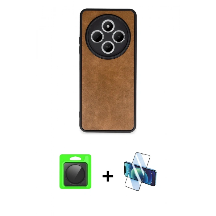 MARSİLYAN™- Redmi 14C Kılıf Kıvılcım Işık Serisi - Siyah 3D Antistatik Seramik Nano Ekran Koruyucu + Raze Metal Kamera Lens - SH