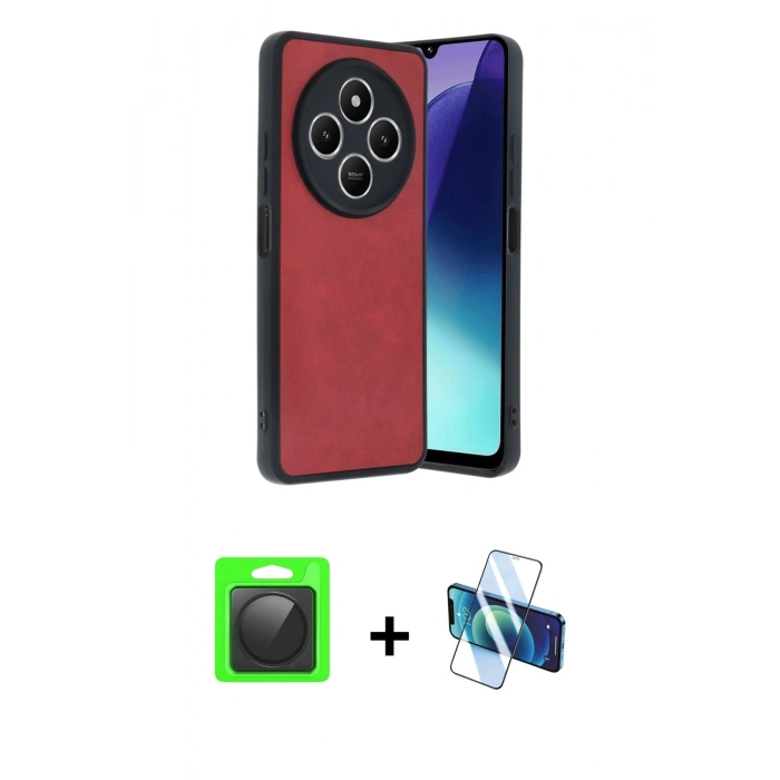 MARSİLYAN™- Redmi 14C Kılıf Kıvılcım Işık Serisi - Siyah 3D Antistatik Seramik Nano Ekran Koruyucu + Raze Metal Kamera Lens - SH