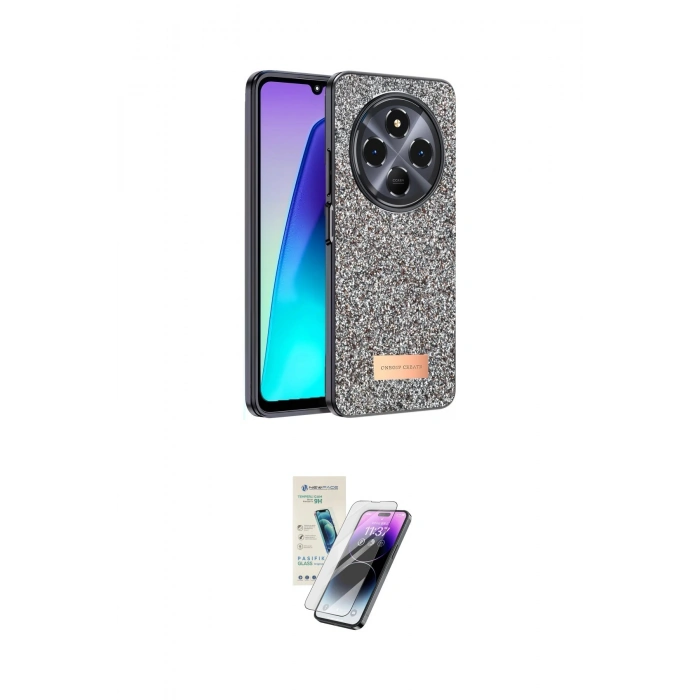 MARSİLYAN™- Redmi 14C Kılıf Vadi Klasik Serisi - Şeffaf Pasifik Cam Ekran Koruyucu