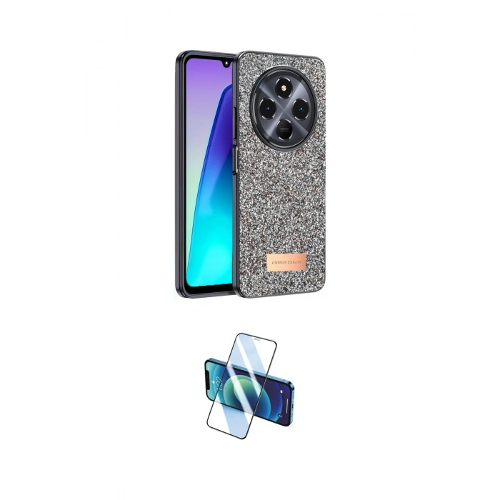 MARSİLYAN™- Redmi 14C Kılıf Vadi Klasik Serisi - Siyah 3D Antistatik Seramik Nano Ekran Koruyucu