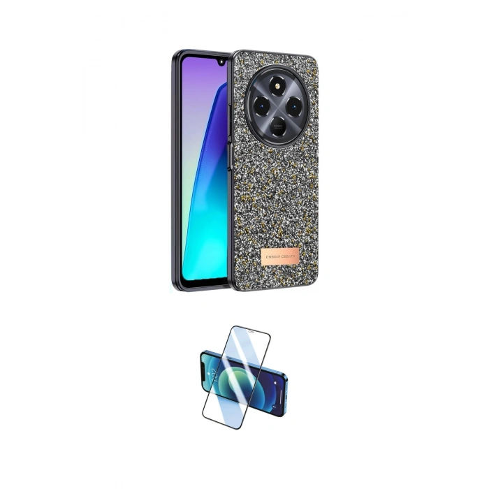 MARSİLYAN™- Redmi 14C Kılıf Vadi Klasik Serisi - Siyah 3D Antistatik Seramik Nano Ekran Koruyucu