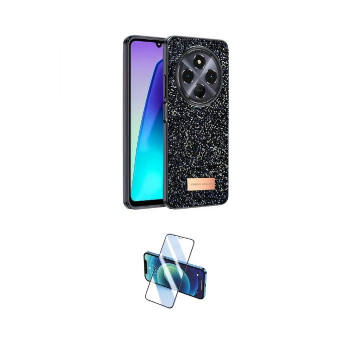 MARSİLYAN™- Redmi 14C Kılıf Vadi Klasik Serisi - Siyah 3D Antistatik Seramik Nano Ekran Koruyucu
