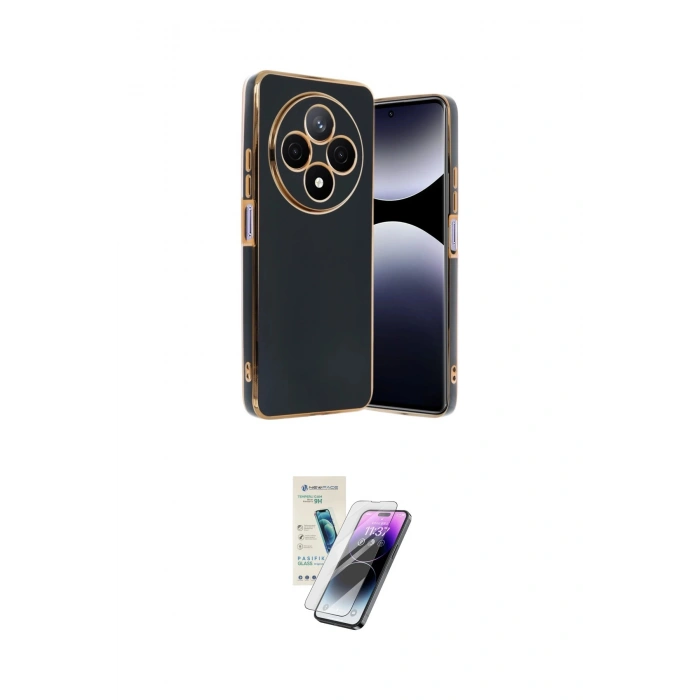 MARSİLYAN™- Redmi 14C Kılıf Yankı Serisi - Şeffaf Pasifik Cam Ekran Koruyucu