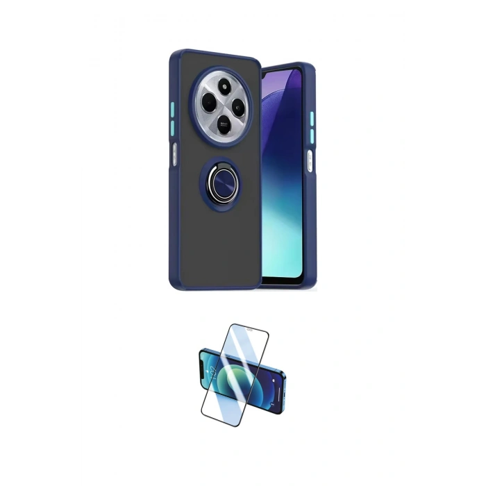 MARSİLYAN™- Redmi 14C Kılıf Yörünge Çizgi - Siyah 3D Antistatik Seramik Nano Ekran Koruyucu