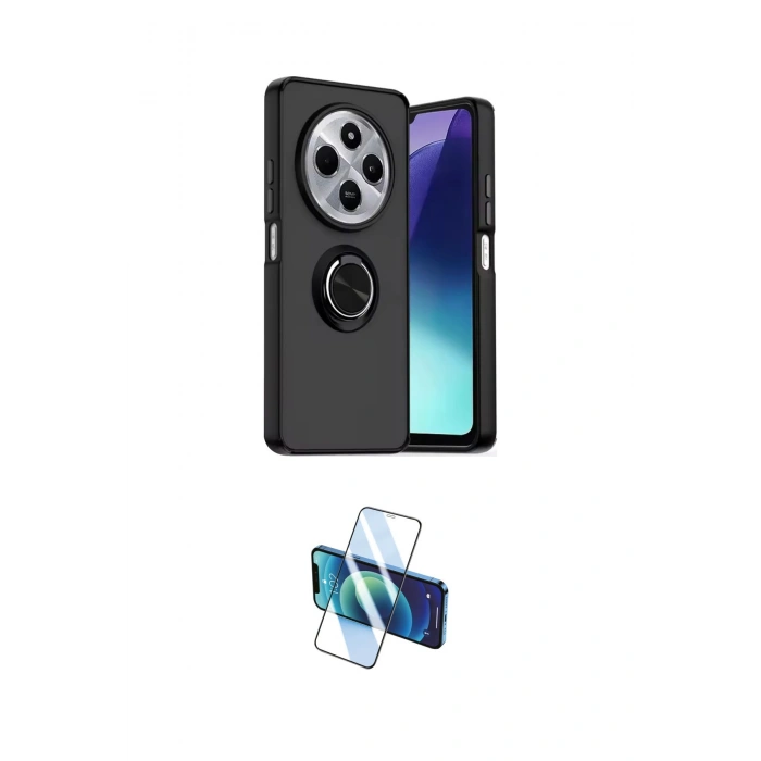 MARSİLYAN™- Redmi 14C Kılıf Yörünge Çizgi - Siyah 3D Antistatik Seramik Nano Ekran Koruyucu