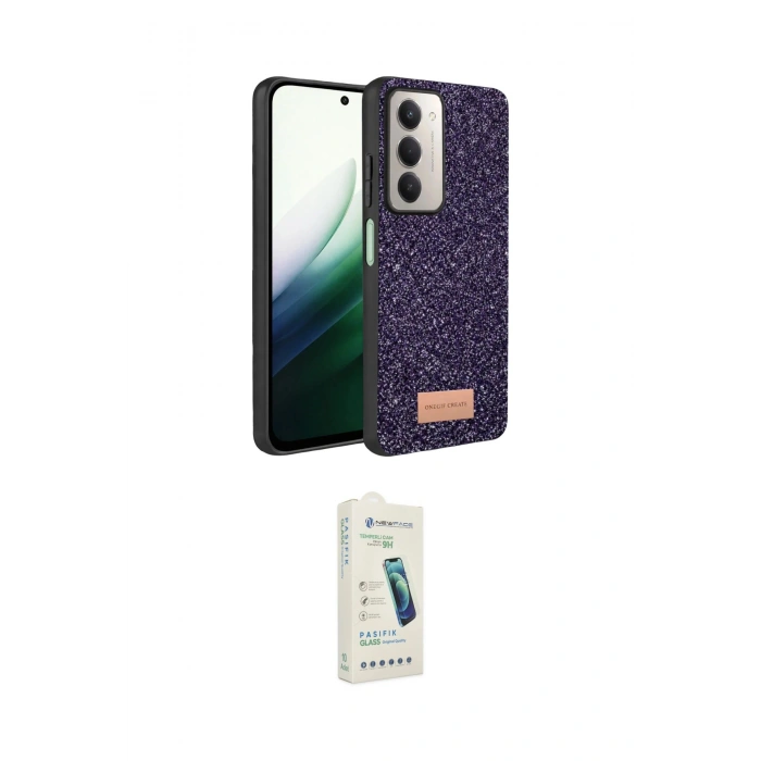 MARSİLYAN™- Redmi 15 4G Kılıf Vadi Klasik Serisi - Şeffaf Pasifik Cam Ekran Koruyucu