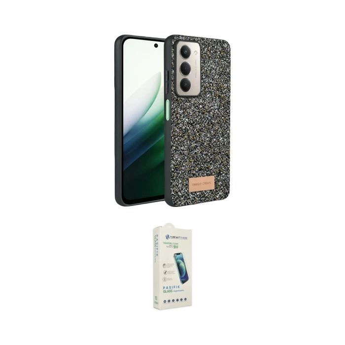 MARSİLYAN™- Redmi 15 4G Kılıf Vadi Klasik Serisi - Şeffaf Pasifik Cam Ekran Koruyucu