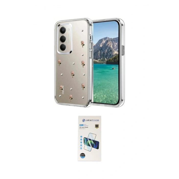 MARSİLYAN™- Redmi 15 4G Kılıf Yörünge Form - Siyah 3D Antistatik Cam Ekran Koruyucu