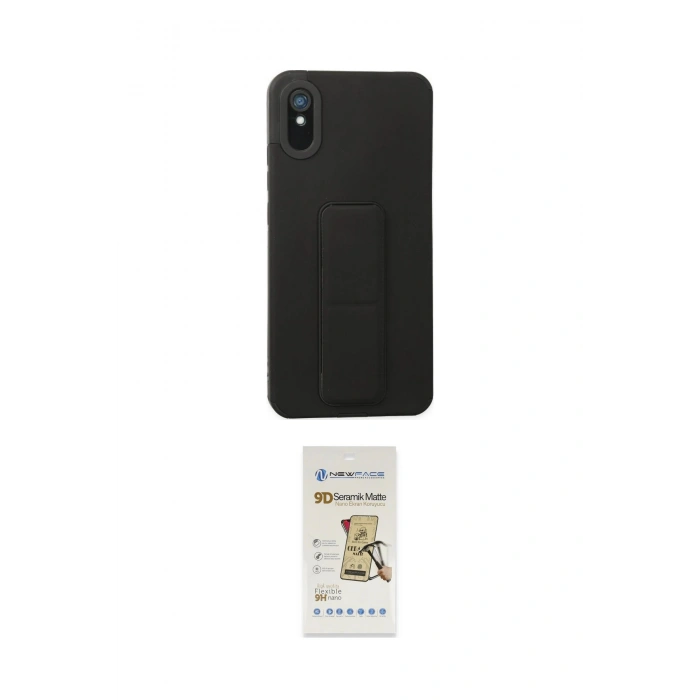 MARSİLYAN™- Redmi 9A Kılıf Çekirdek Yansıma - Siyah Mat Seramik Nano Ekran Koruyucu
