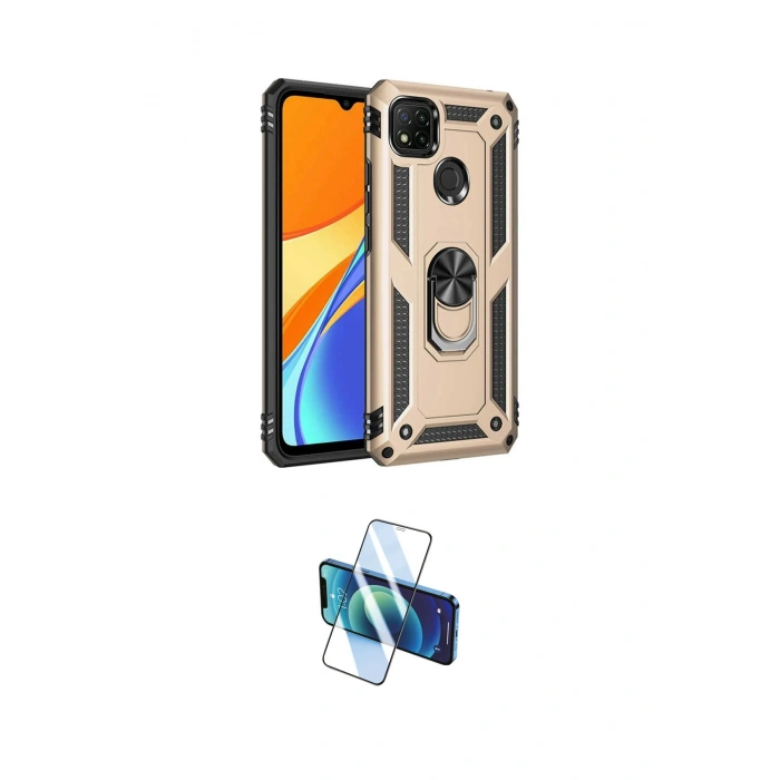 MARSİLYAN™- Redmi 9C Kılıf Ahenk Klasik Koleksiyonu - Siyah 3D Antistatik Seramik Nano Ekran Koruyucu