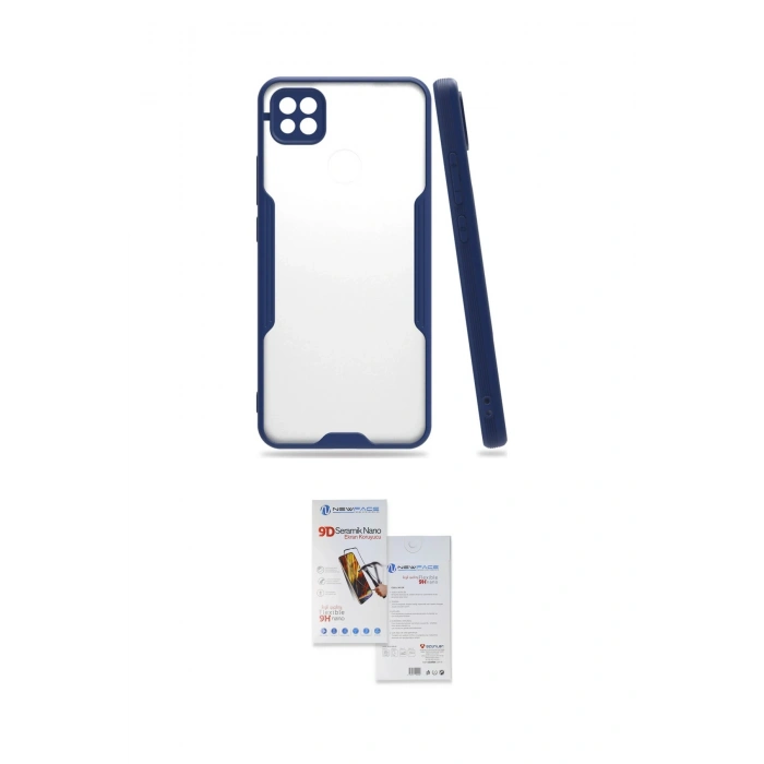 MARSİLYAN™- Redmi 9C Kılıf Atlas Asil Serisi - Siyah Seramik Nano Ekran Koruyucu