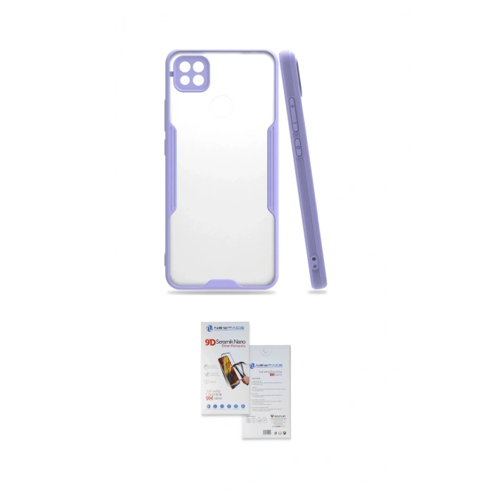 MARSİLYAN™- Redmi 9C Kılıf Atlas Asil Serisi - Siyah Seramik Nano Ekran Koruyucu