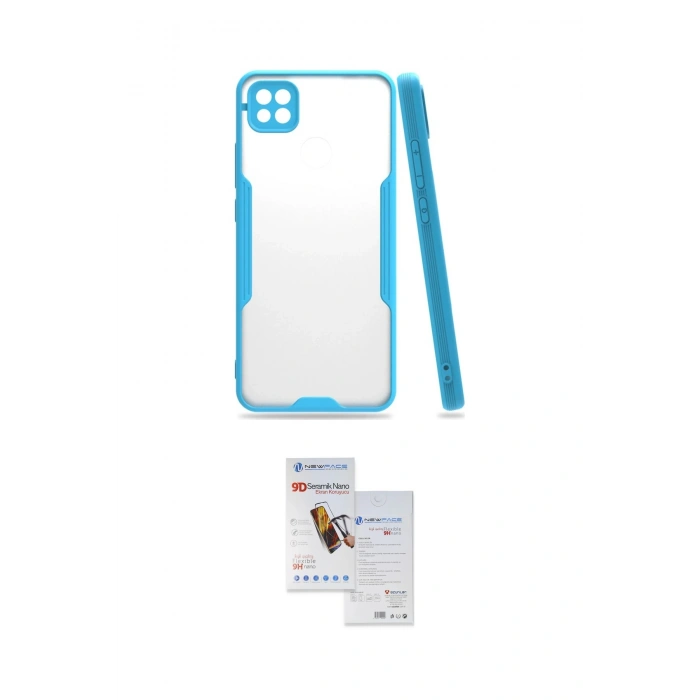 MARSİLYAN™- Redmi 9C Kılıf Atlas Asil Serisi - Siyah Seramik Nano Ekran Koruyucu
