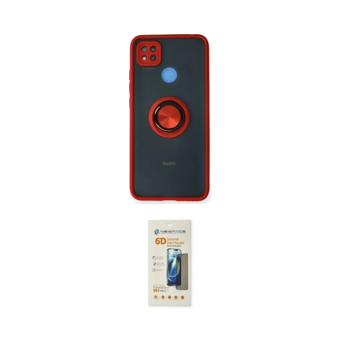 MARSİLYAN™- Redmi 9C Kılıf Yörünge Çizgi - Siyah 6D Mat Seramik Hayalet Nano Ekran Koruyucu