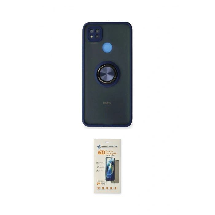 MARSİLYAN™- Redmi 9C Kılıf Yörünge Çizgi - Siyah 6D Mat Seramik Hayalet Nano Ekran Koruyucu