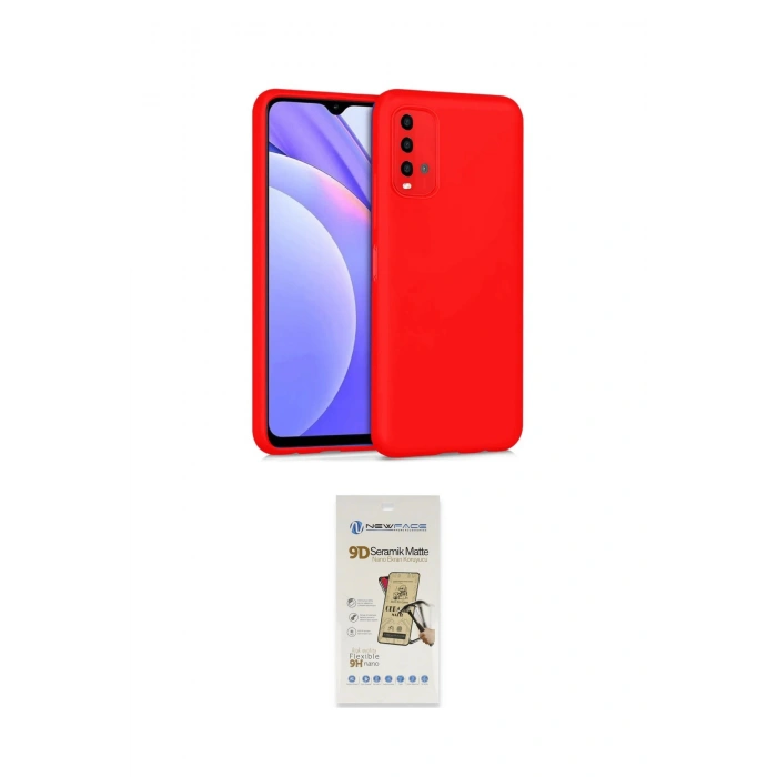 MARSİLYAN™- Redmi 9T Kılıf Ahenk Serisi - Siyah Mat Seramik Nano Ekran Koruyucu