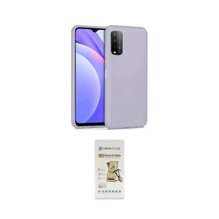 MARSİLYAN™- Redmi 9T Kılıf Ahenk Serisi - Siyah Mat Seramik Nano Ekran Koruyucu