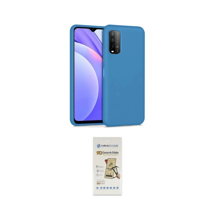 MARSİLYAN™- Redmi 9T Kılıf Ahenk Serisi - Siyah Mat Seramik Nano Ekran Koruyucu