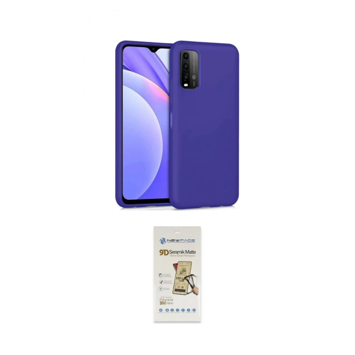 MARSİLYAN™- Redmi 9T Kılıf Ahenk Serisi - Siyah Mat Seramik Nano Ekran Koruyucu