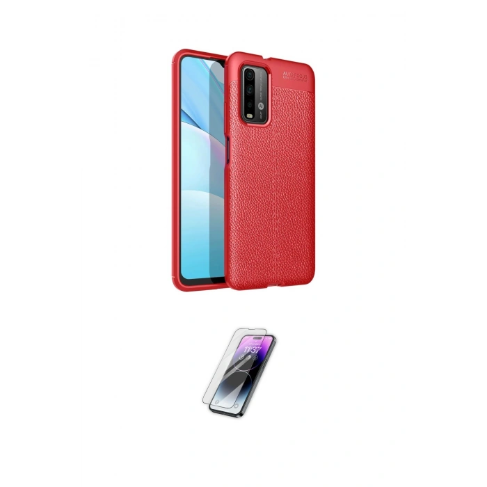 MARSİLYAN™- Redmi 9T Kılıf Doruk Klasik Özel Seri - Şeffaf Pasifik Cam Ekran Koruyucu